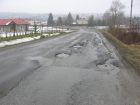 miniatura droga 1847R - najbardziej dziurawy fragment w Szebniach