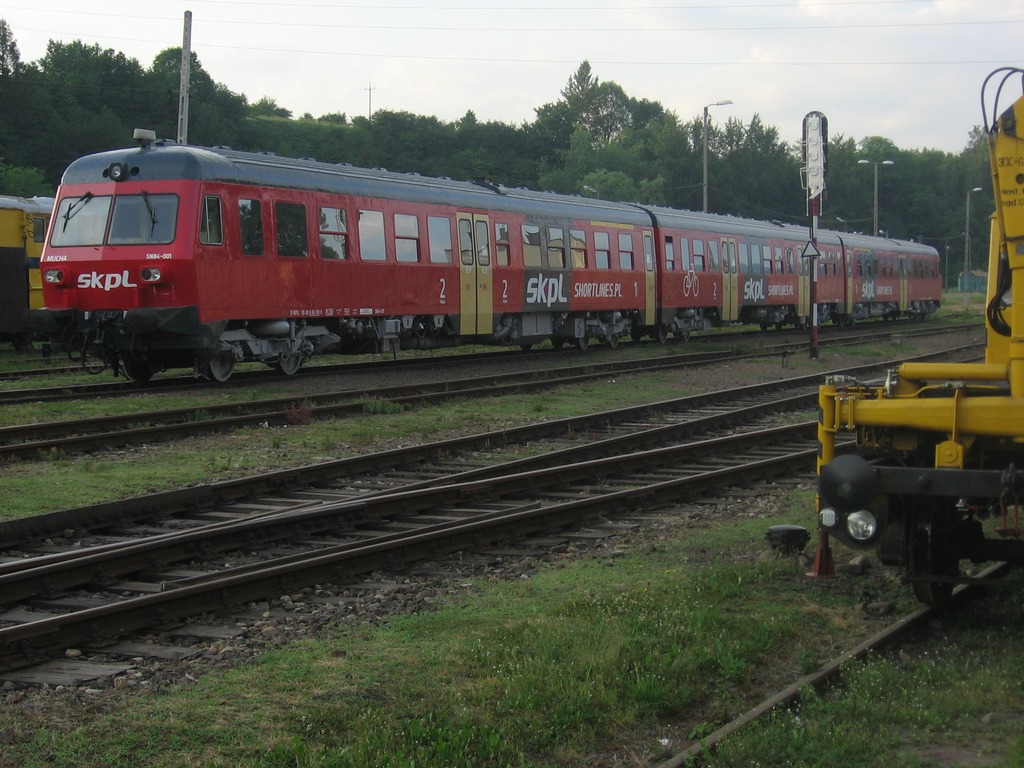 Zespół trakcyjny SN84-001 SKPL na stacji Zagórz