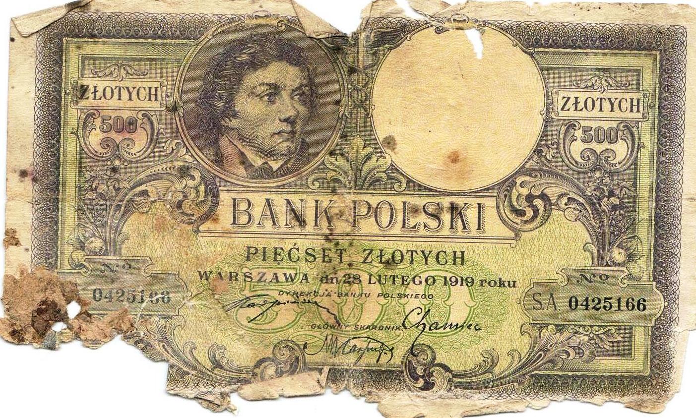 Pięćset złotych - Warszawa- 28 luty 1919 r.